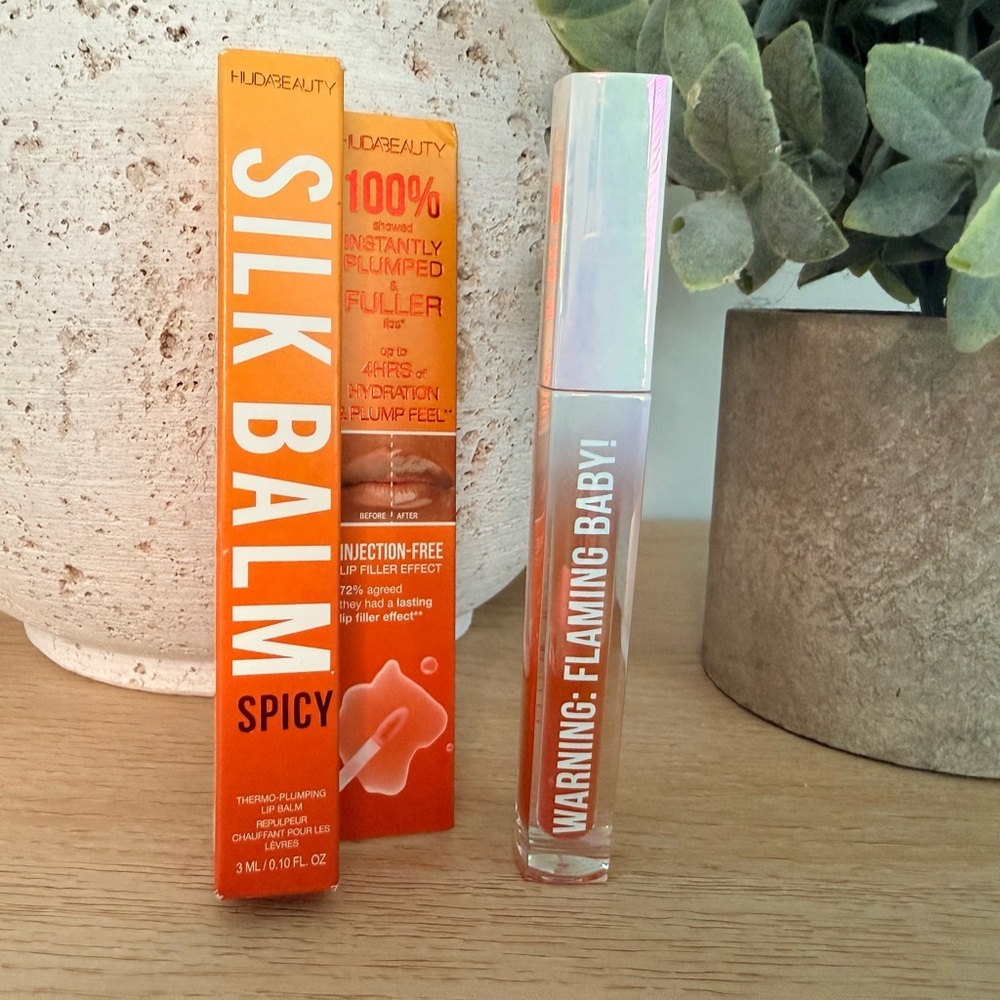 Huda Beauty Silk Balm Spicy Lip Plumper Fuego Thermo Plumping NWT - Picture 3 of 7